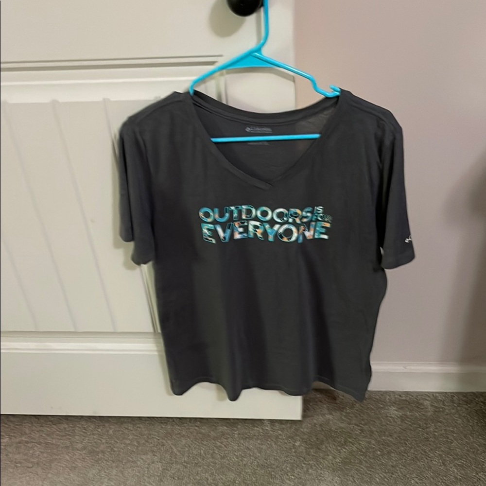 Columbia Charcoal T-Shirt with Vibrant Text